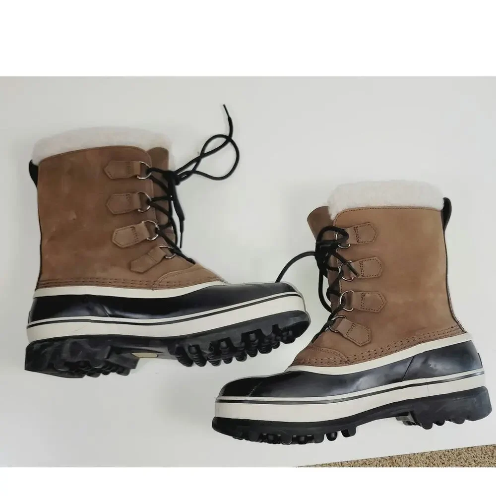 SOREL 1964 Pac Nylon Waterproof Snow Boots in Tabacco Black, sz 8.5